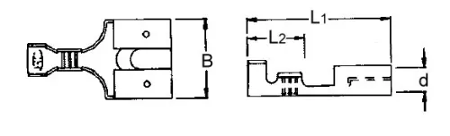 Japansteckerhülse 2-fach -1,5mm², Messing blank oder verzinnt