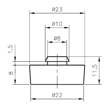 Anschlag- / Gummifüße d= 8,0 / 22,0mm 4 Stück