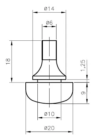 Anschlag- / Gummifüße d=10,0 / 20,0mm 4 Stück