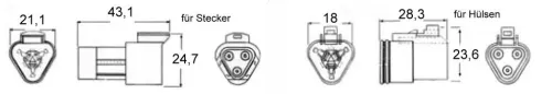 Gehäuse-Sets Deutsch Stecker