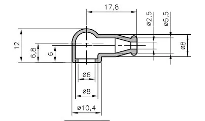 Schutzkappe Pfeife 2,5mm / 6,0mm, schwarz, 1 Stck.