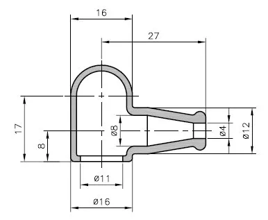 Schutzkappe Pfeife 4,0mm / 11,0mm, schwarz, 1 Stck.