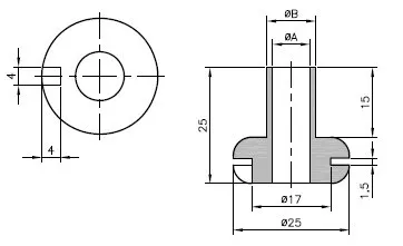 Durchführungstülle mit Hals 8,3mm, 2 Stück
