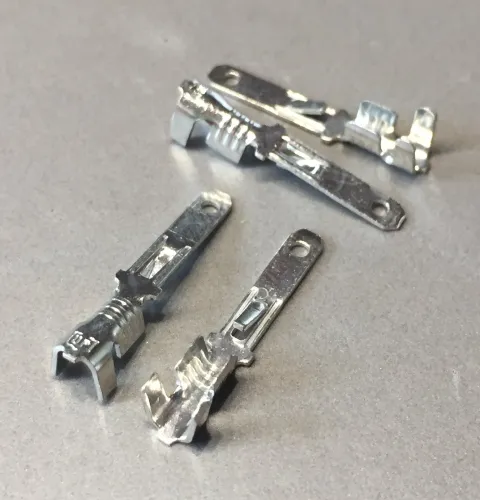 Flachstecker mit Rastzunge -1,5mm², 2,8mm, "Mini", Messing verzinnt