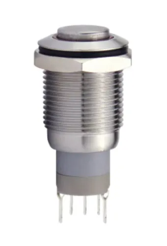Druckschalter in A2 12V / 3A mit grüner Ringbeleuchtung