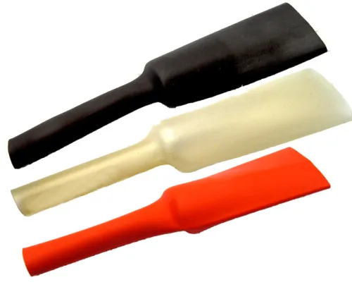Schrumpfschlauch Schrumpfung 2:1, 3,2 auf 1,6mm, 1m, schwarz/rot/transparent