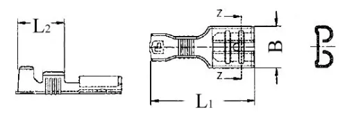 Flachsteckhülsen 6,3mm, Messing verzinnt