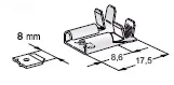 Winkel-Flachsteckhülsen mit Rastzunge 8,0mm -2,5mm²