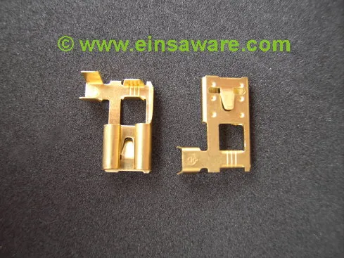 Winkel-Flachsteckhülsen mit Rastzunge Messing 8,0mm -2,5mm²