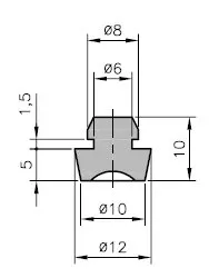 Anschlag- / Gummifüße d= 6,0 / 12,0mm 4 Stück