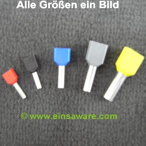 Doppel-Aderendhülsen 2x0,5mm² weiß isoliert 100 Stück