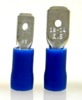 Flachstecker -2,5mm blau isoliert 50 Stck