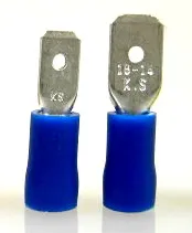Flachstecker -2,5mm² blau isoliert 50 Stück