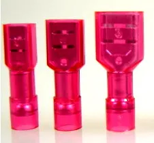 Flachsteckhülsen -1,0mm² rot vollisoliert 20 Stück