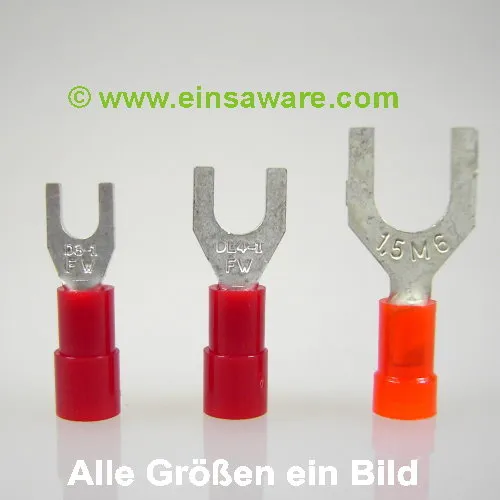 Gabelkabelschuhe -1,0mm² rot isoliert
