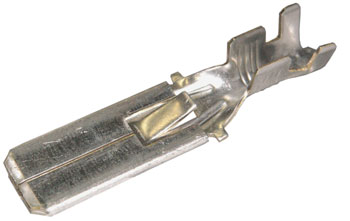 Tab with snap-in pin, -6,0mm, 9,5mm, tin plated