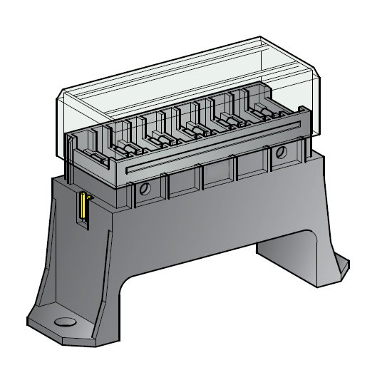 Fuse holder R 6-fold for blade fuses Uni 1 pcs.