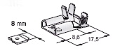 Winkel-Flachsteckhlsen mit Rastzunge 8,0mm -2,5mm