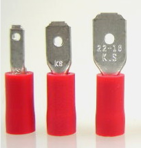 Flachstecker -1,0mm rot isoliert 50 Stck
