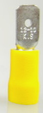 Flachstecker -6,0mm gelb isoliert 20 Stck