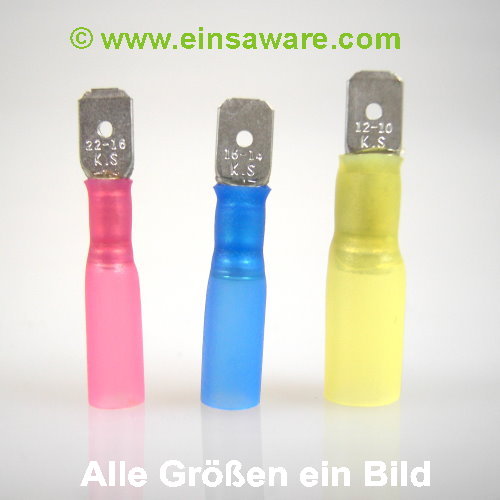 Blade terminals 6,3mm insulated with heat-shrinking tube 10 pcs.