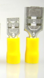 Flachsteckhlsen -6,0mm gelb isoliert 20 Stck