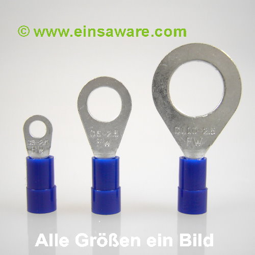 Ringkabelschuhe -2,5mm² blau isoliert