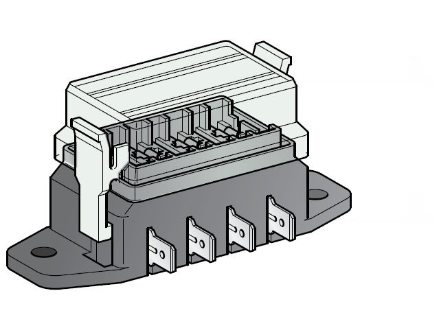 Fuse holder S 4-fold for blade fuses Uni 1 pcs.