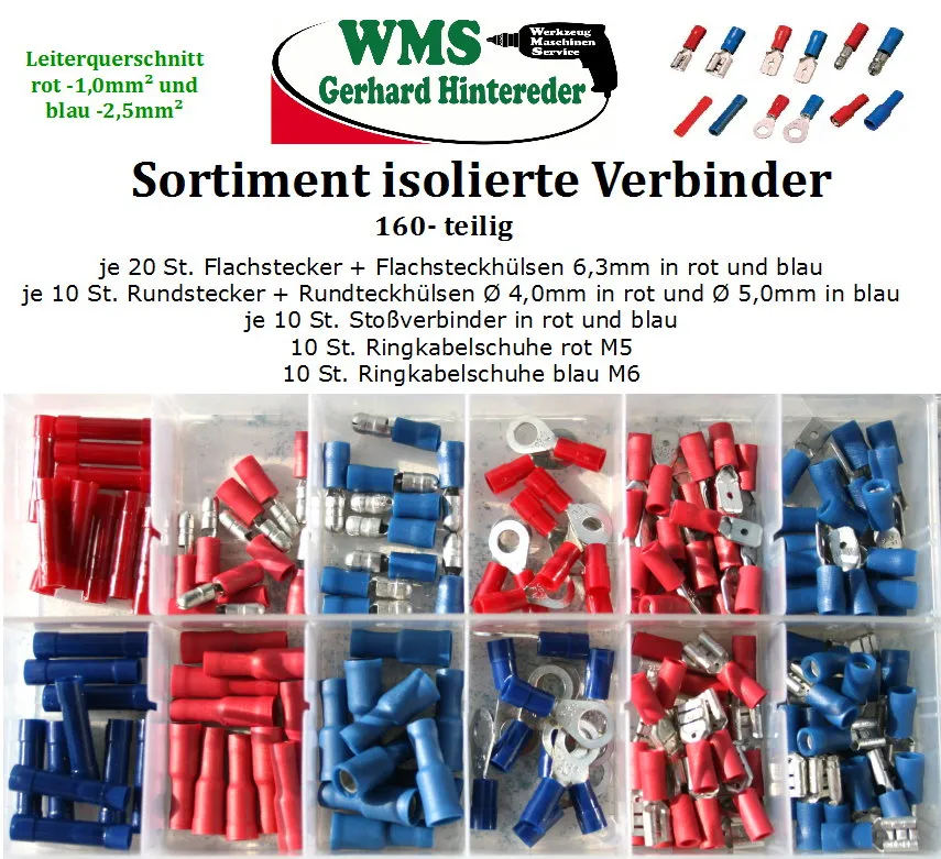 Sortiment "Isolierte Verbinder" 160-teilig