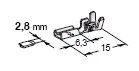 Flachsteckhülsen mit Rastzunge -1,0mm², 2,8mm, Messing verzinnt