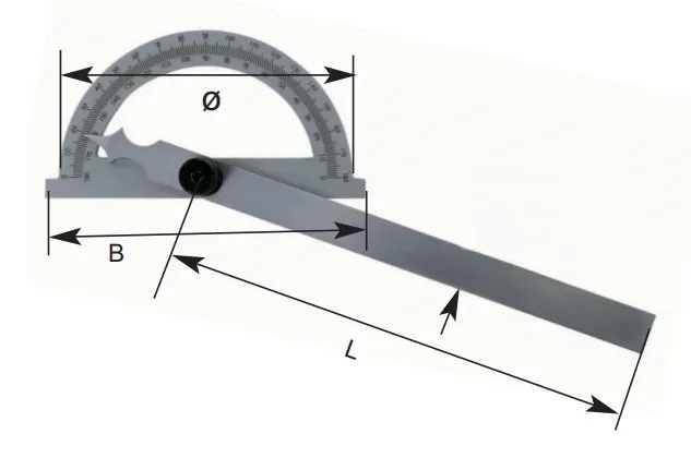 Gradmesser Stahl, 0-180°, 150 x 300mm