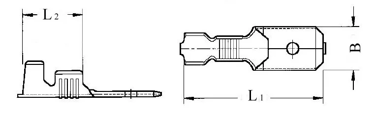 Flachstecker 6,3mm, Messing verzinnt
