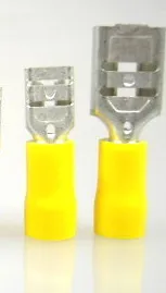Blade receptacle -6,0mm² yellow insulated 20 pcs.